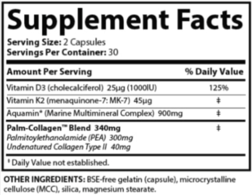 OsteoShield Ingredients Supplement Facts