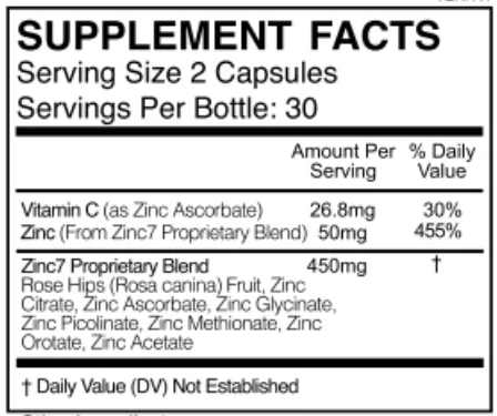 Zinc7 ingredients