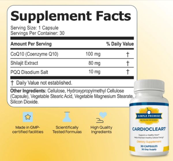 Cardio Clear 7 Ingredients Supplement Facts